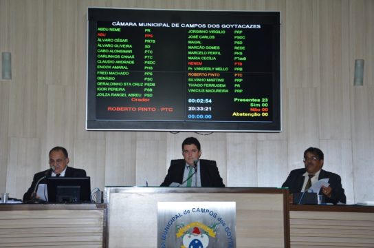 Sessão da Câmara de Vereadores de Campos (Foto: JTV)