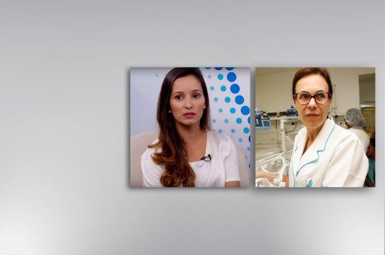 Dra. Bárbara Sodré, oncologista e Laura Dias, na UTI Neonatal (Foto: Silvana Rust/Arquivo)
