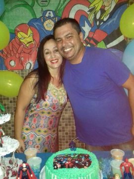 Geciane e Fabiano em uma festa de aniversário (Foto: reprodução)