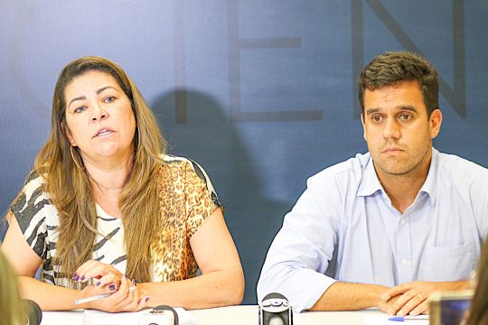 Fabiana Catalani e Rafael Diniz: secretária de Saúde e prefeito